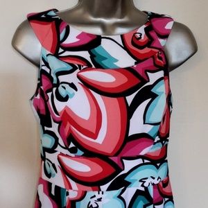 EUC Sangria Multi-Color Floral Sleeveless Dress